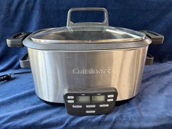 Cuisinart Cook Central 6QT Slow Cooker Sauté Steamer Stainless Steel Multicooker, Powered On