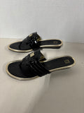 Anne Klein Akirisa Black/Gold Wedge Sandal iFlex Jeweled Slide Women's 8 M (DD)