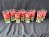 Set Of 8 Watermelon Glass Tumblers