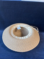 Wallaroo Naomi Sun Hat Womens Petite Beige SPF Drawstring With Beaded Detail