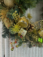 Glittery Faux Fruit & Fir Christmas Wreath