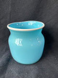Hand-Blown Turquoise Opaline Art Glass Vase