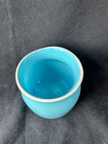 Hand-Blown Turquoise Opaline Art Glass Vase