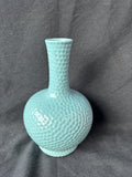 Aqua Blue Textured Ceramic Vase