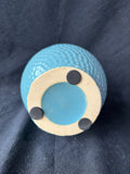 Aqua Blue Textured Ceramic Vase