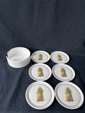 Set Of 6 Pineapple Coasters W/ Holder *Read Description*