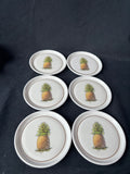 Set Of 6 Pineapple Coasters W/ Holder *Read Description*