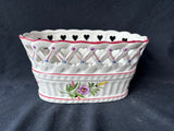 Red And White RCCL Ceramic Hand Painted Planter