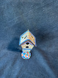 Kelvin Chen Enameled Metal Bird House Trinket Box 1999 *Read Description*