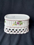 Red And White RCCL Ceramic Hand Painted Planter