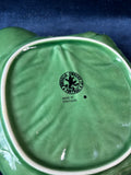 Bordallo Pinheiro Chip & Dip Serving Dish Plate Cabbage Leaf Green Majolica *Read Description*