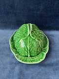 Bordallo Pinheiro Green Cabbage Leaf Butter Dish W/ Lid