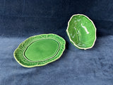 Bordallo Pinheiro Green Cabbage Leaf Butter Dish W/ Lid