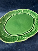 Bordallo Pinheiro Green Cabbage Leaf Butter Dish W/ Lid