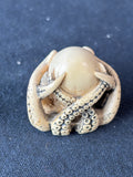 Japanese Netsuke Octopus, Signed "PMS"