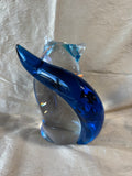 Italy Murano Style Blue Tail Siamese Cat Figure Paperweight
