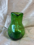 Hand Blown Green Art Glass Pitcher