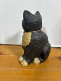 Hand Carved Cat Resin Figurine Statue;Signed