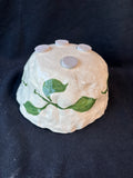 Handcrafted Art Pottery Bowl with Red Poppy Floral Design