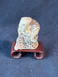 Netsuke Style Resin  Happy Budda With Knife Marked On Botton