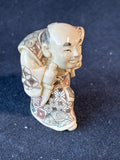 Netsuke Style Resin  Happy Budda With Knife Marked On Botton