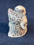 Netsuke Style Resin  Happy Budda With Knife Marked On Botton