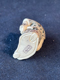 Netsuke Style Resin  Happy Budda With Knife Marked On Botton