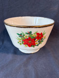 Poinsettia Flower Holly Bowl