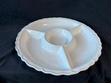Ceriart S.A. Portugal White Ceramic Chip & Dip Platter