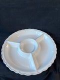 Ceriart S.A. Portugal White Ceramic Chip & Dip Platter