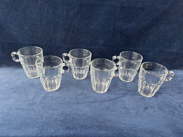 Set Of 6 Duralex Picardie Glass Mugs