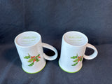 Pair Of Williamsburg Andrea By Sadek Holly and Cardinal Mug with Cover *Read Description*