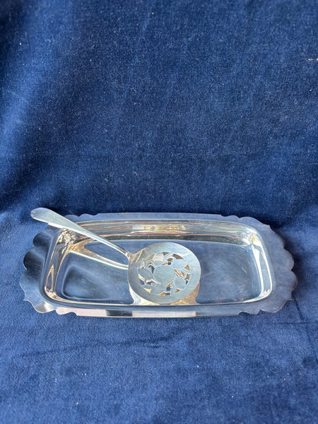 W. M. Rogers Silverplate Cranberry Set