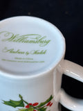 Pair Of Williamsburg Andrea By Sadek Holly and Cardinal Mug with Cover *Read Description*