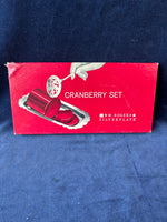 W. M. Rogers Silverplate Cranberry Set