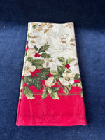 Set Of 6 Red And Gold Cloth Napkins