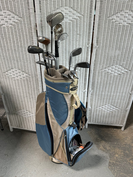 (A) Bennington Golf Bag with 12 Clubs, Umbrella & Accessories