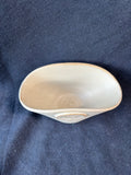 Handcrafted Studio Pottery Oval Bowl with Cottage Relief Design