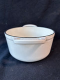 Crofton 2 Qt (2L) Cast Iron Mini Dutch Oven White With Lid