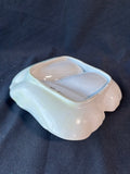 Hand-Painted Porcelain 3-Part Candy Dish w/ Gilt Handle; Signed *Read Description*