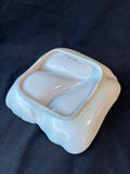 Hand-Painted Porcelain 3-Part Candy Dish w/ Gilt Handle; Signed *Read Description*