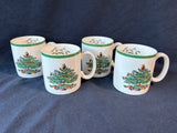 Set of 4 Spode Christmas Tree Coffee Mugs Cups