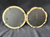 Pair of Shabby Chic Decor Antiqued Cream Wall Mirrors