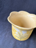 Pair of Hand-Painted Floral Pottery Cachepots / Planters