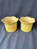 Pair of Hand-Painted Floral Pottery Cachepots / Planters