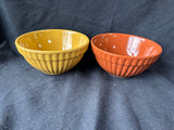 Ribbed Stoneware Bowls Set of 5 – Earth Tone Colors