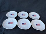 Set Of 6 Williams Sonoma American Flag Appetizer Plates