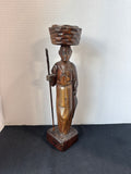 Hand-Carved Asian Folk Art Figure – Woman with Basket
