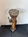Hand-Carved Asian Folk Art Figure – Woman with Basket