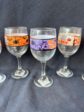 Assorted Halloween Wine Glass Lot- 7 PCs